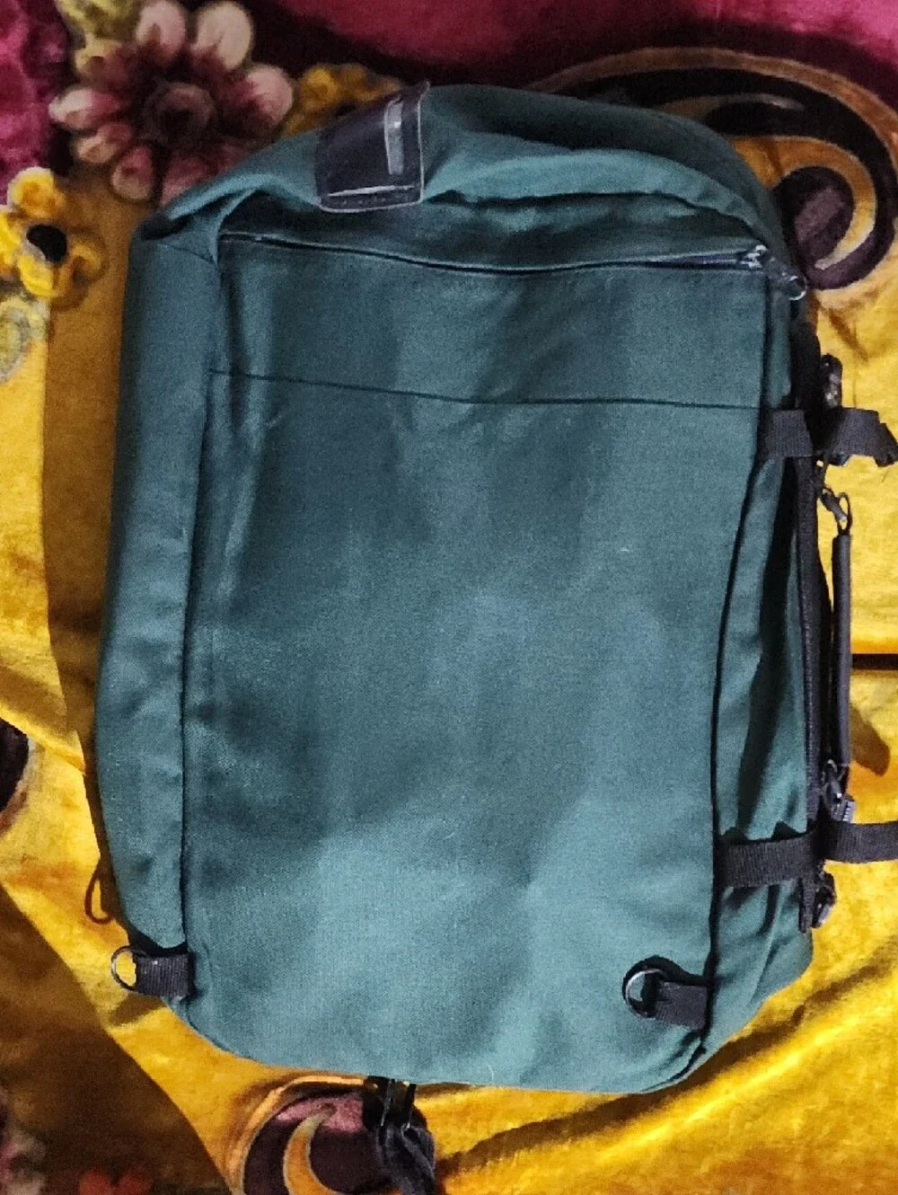 '93 Vintage Jansport Dark Green Travel Duffel Backpack Bag
